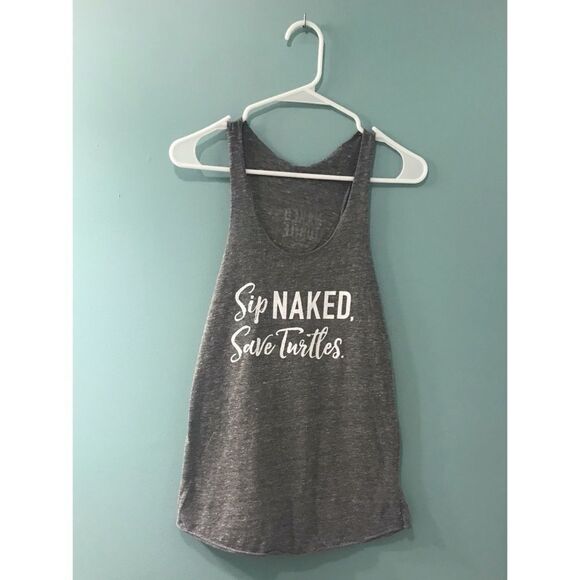 ALTERNATIVE EARTH “Sip Naked Save Turtles” Tank 🐢 - Picture 1 of 6